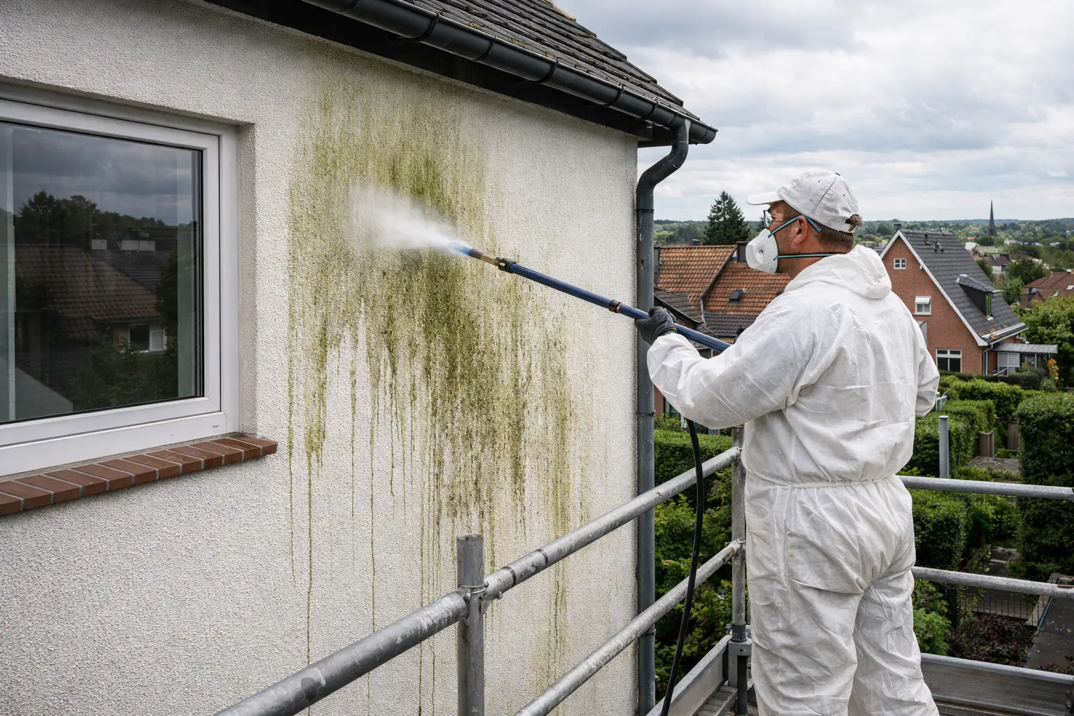 Algen an der Hausfassade – Ursachen, Risiken und die richtige Reinigung